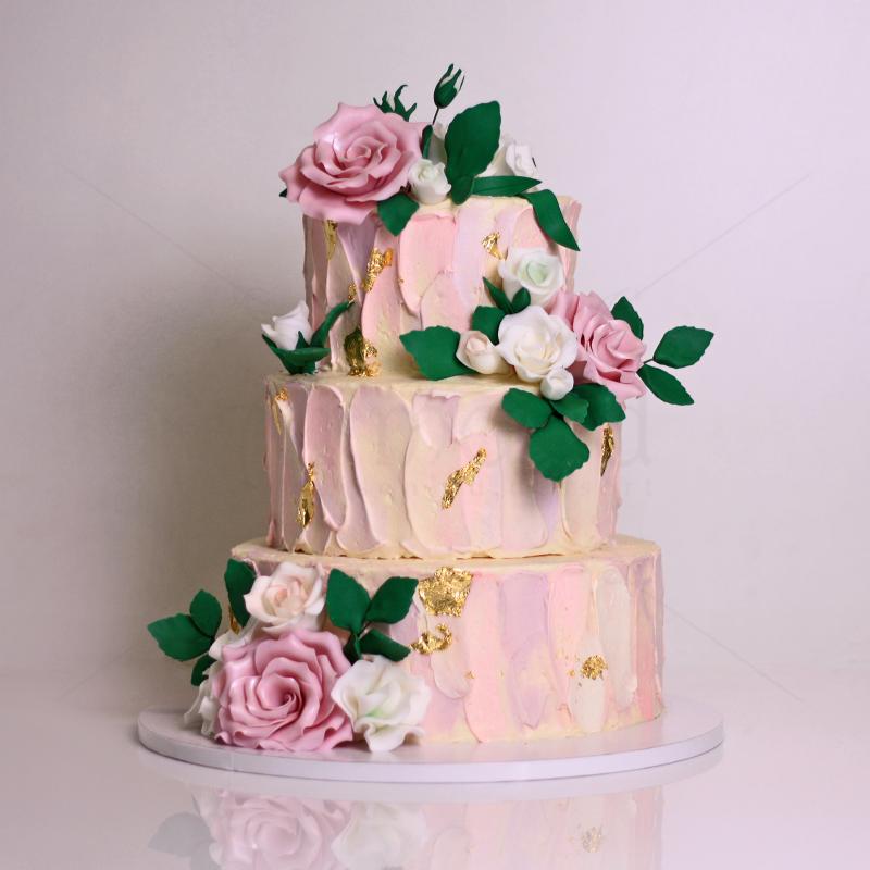 Tort Personalizat Pastel cu Trandafiri