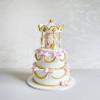 Tort botez Carusel elegant roz