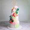 Tort Luxury de Nunta cu Flori si Decoratiuni pastelate