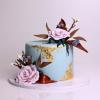 Tort personalizat trandafiri eleganti si aur comestibil