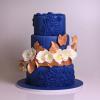 Tort personalizat Albastru cu Orhidee