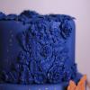 Tort personalizat Albastru cu Orhidee-3