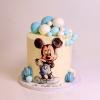 Tort personalizat Mickey Mouse Macarons si Baloane in Frosting
