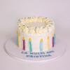Tort botez frosting lumanari colorate