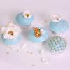 Colectie Cupcake Vintage Aqua cu Flori Aurii