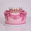 Tort Personalizat cu Coronita si Funde Royal Pink