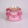 Tort Personalizat cu Coronita si Funde Royal Pink -2
